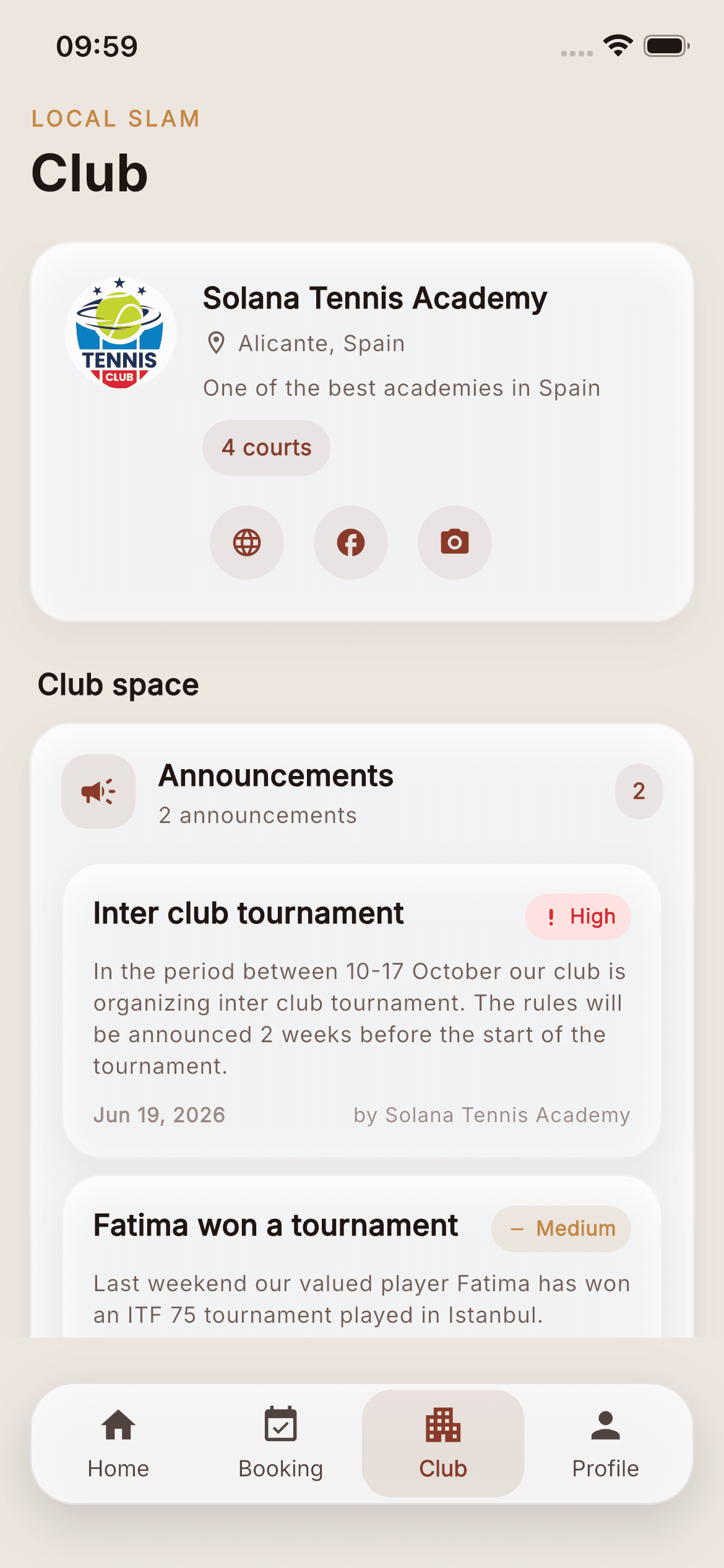 Local Slam — Clubankündigungen