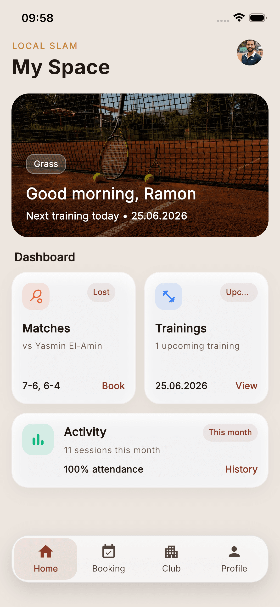 Local Slam — Spieler-Dashboard